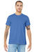 Bella + Canvas BC3001/3001 Mens Jersey Short Sleeve Crewneck T-Shirt Columbia Blue Model Front