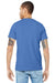Bella + Canvas BC3001/3001 Mens Jersey Short Sleeve Crewneck T-Shirt Columbia Blue Model Back