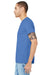 Bella + Canvas BC3001/3001 Mens Jersey Short Sleeve Crewneck T-Shirt Columbia Blue Model Side