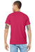 Bella + Canvas BC3001/3001 Mens Jersey Short Sleeve Crewneck T-Shirt Fuchsia Pink Model Back