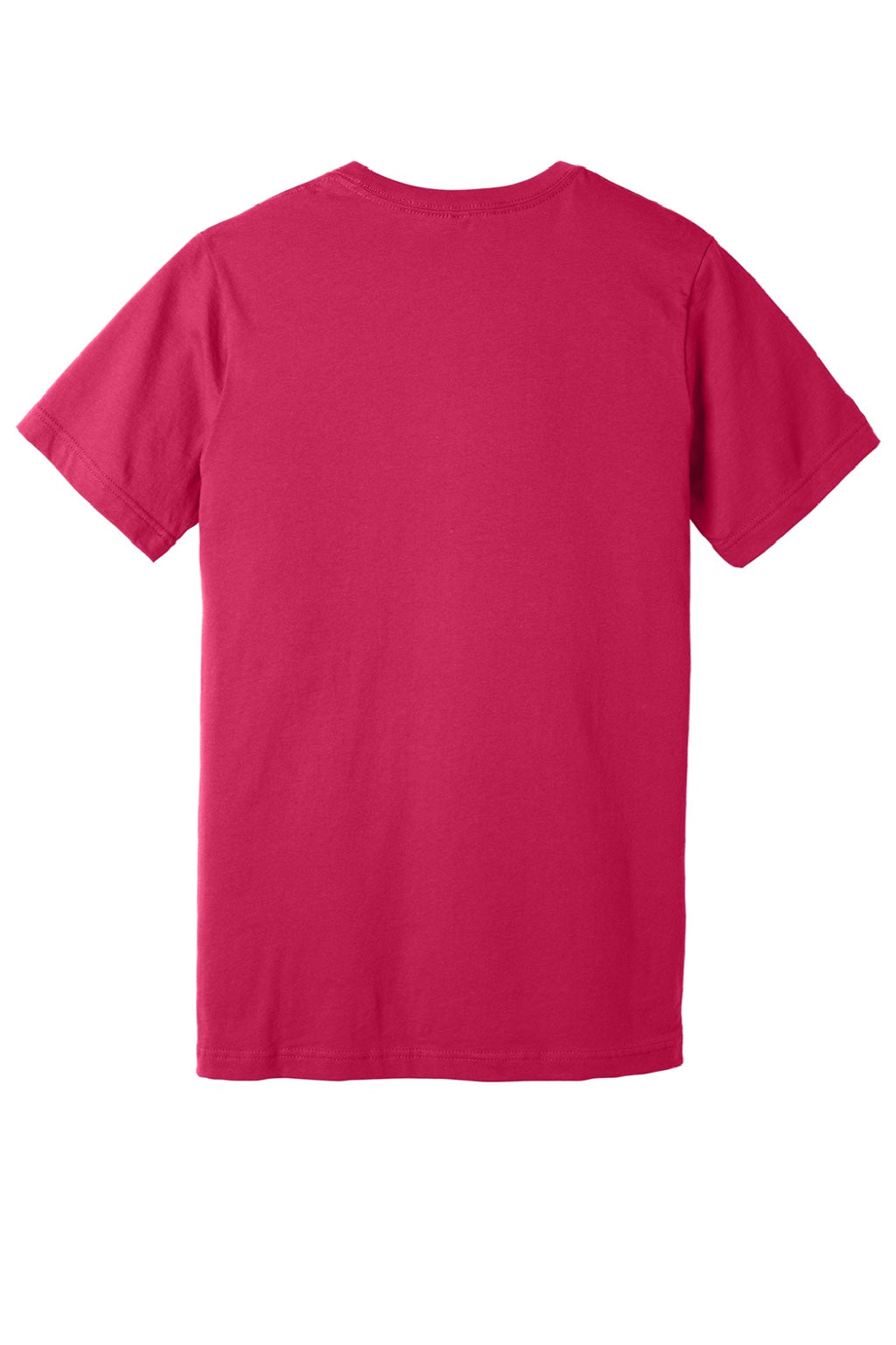 Bella + Canvas BC3001/3001 Mens Jersey Short Sleeve Crewneck T-Shirt Fuchsia Pink Flat Back
