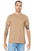 Bella + Canvas BC3001/3001 Mens Jersey Short Sleeve Crewneck T-Shirt Sand Dune Model Front