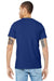 Bella + Canvas BC3001/3001 Mens Jersey Short Sleeve Crewneck T-Shirt Team Navy Blue Model Back