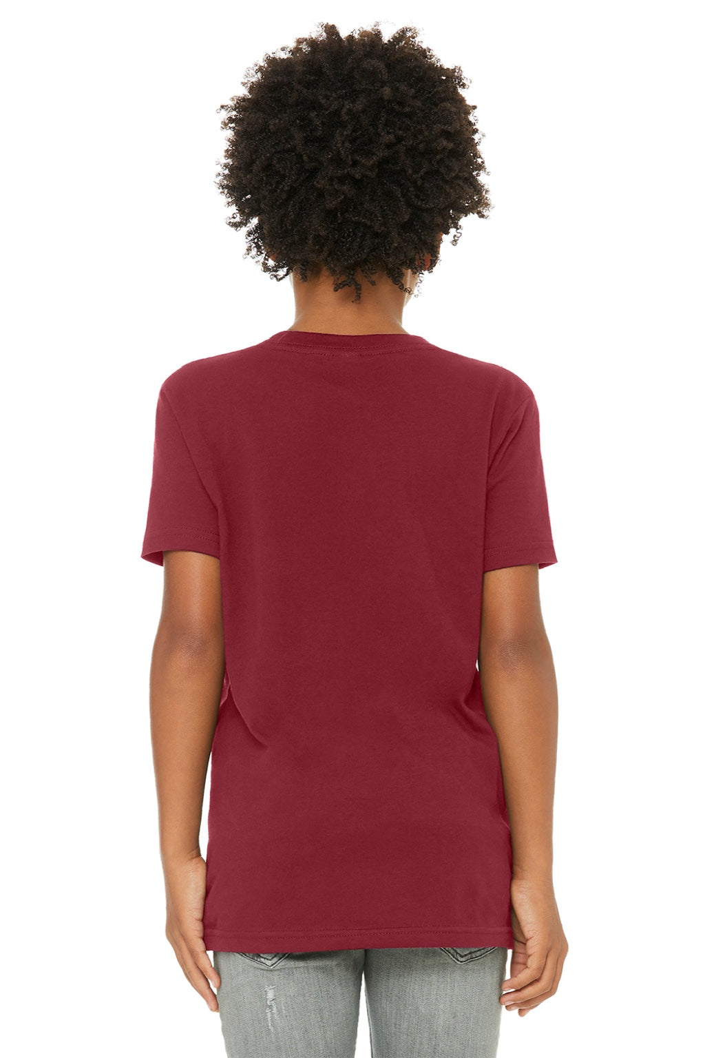 Bella + Canvas BC3001Y/3001Y Youth Jersey Short Sleeve Crewneck T-Shirt Cardinal Red Model Back