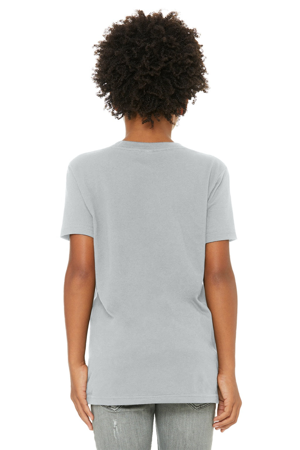 Bella + Canvas BC3001Y/3001Y Youth Jersey Short Sleeve Crewneck T-Shirt Solid Athletic Grey Model Back