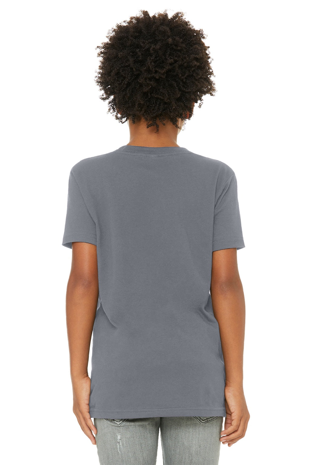 Bella + Canvas BC3001Y/3001Y Youth Jersey Short Sleeve Crewneck T-Shirt Storm Grey Model Back