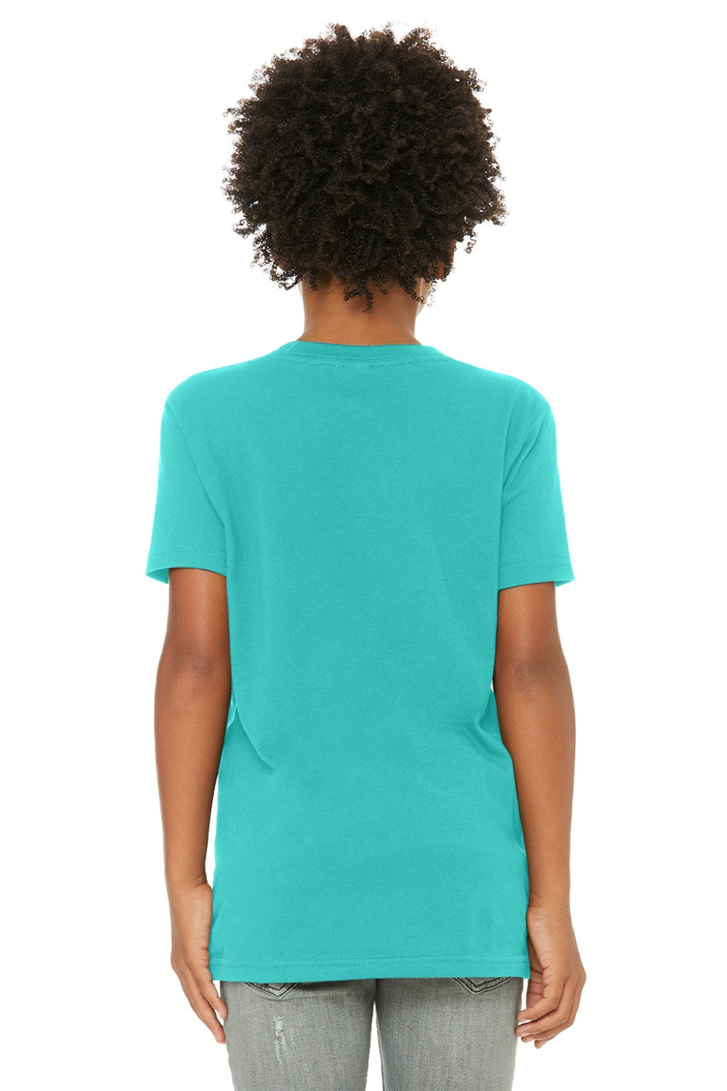 Bella + Canvas BC3001Y/3001Y Youth Jersey Short Sleeve Crewneck T-Shirt Teal Green Model Back