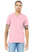 Bella + Canvas BC3005/3005 Mens Jersey Short Sleeve V-Neck T-Shirt Pink Model Front