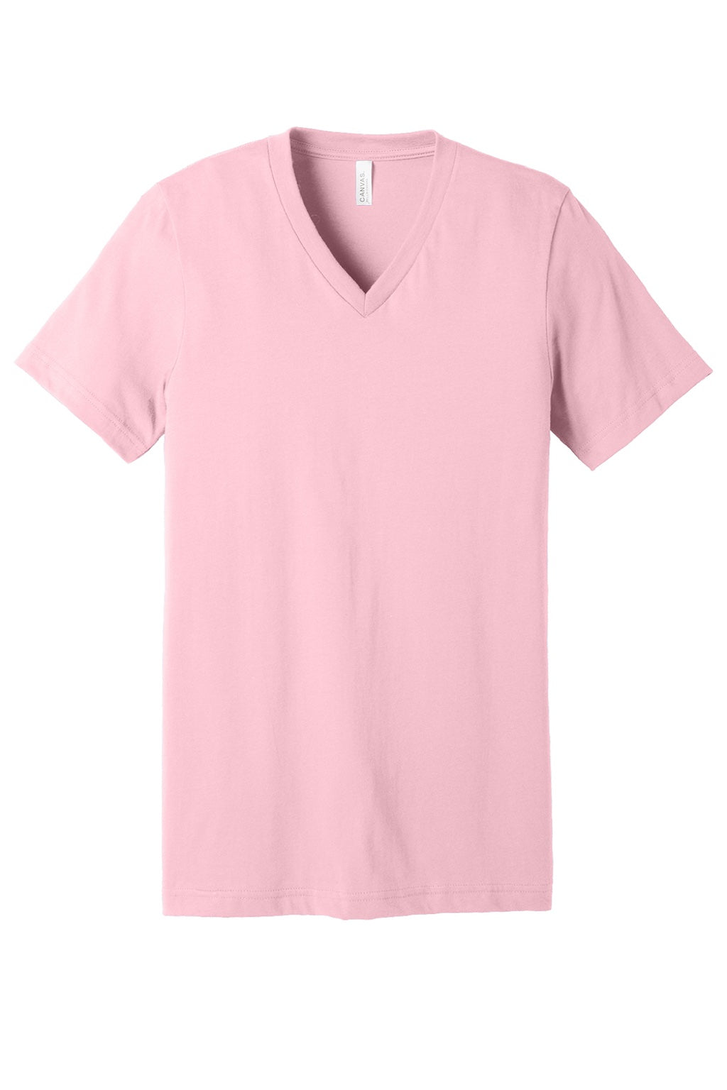 Bella + Canvas BC3005/3005 Mens Jersey Short Sleeve V-Neck T-Shirt Pink Flat Front