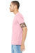 Bella + Canvas BC3005/3005 Mens Jersey Short Sleeve V-Neck T-Shirt Pink Model Side