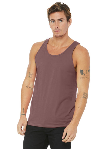 Bella + Canvas BC3480/3480 Mens Jersey Tank Top Mauve Model Front