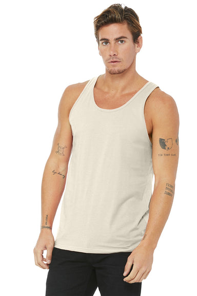 Bella + Canvas BC3480/3480 Mens Jersey Tank Top Natural Model Front