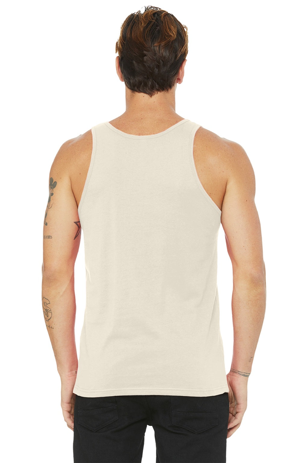 Bella + Canvas BC3480/3480 Mens Jersey Tank Top Natural Model Back