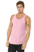Bella + Canvas BC3480/3480 Mens Jersey Tank Top Pink Model Front