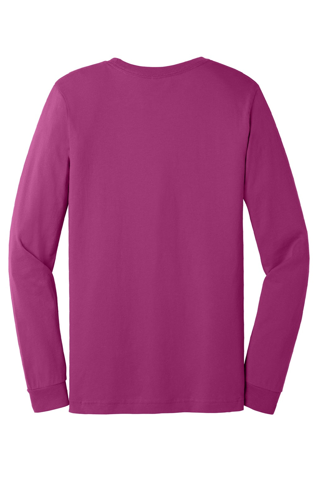 Bella + Canvas BC3501/3501 Mens Jersey Long Sleeve Crewneck T-Shirt Berry Pink Flat Back