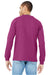 Bella + Canvas BC3501/3501 Mens Jersey Long Sleeve Crewneck T-Shirt Berry Pink Model Back