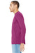 Bella + Canvas BC3501/3501 Mens Jersey Long Sleeve Crewneck T-Shirt Berry Pink Model Side