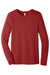 Bella + Canvas BC3501/3501 Mens Jersey Long Sleeve Crewneck T-Shirt Canvas Red Flat Front