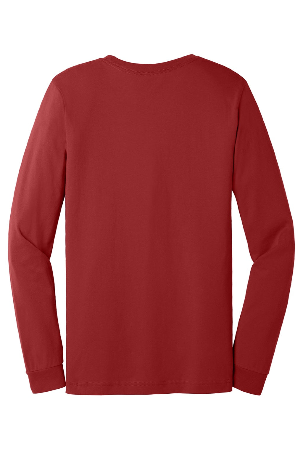 Bella + Canvas BC3501/3501 Mens Jersey Long Sleeve Crewneck T-Shirt Canvas Red Flat Back