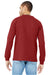 Bella + Canvas BC3501/3501 Mens Jersey Long Sleeve Crewneck T-Shirt Canvas Red Model Back