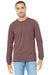 Bella + Canvas BC3501/3501 Mens Jersey Long Sleeve Crewneck T-Shirt Mauve Model Front