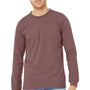 Bella + Canvas Mens Jersey Long Sleeve Crewneck T-Shirt - Mauve - NEW