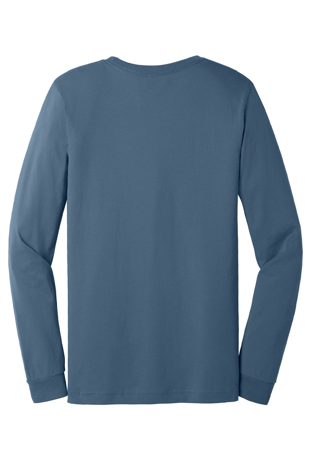 Bella + Canvas BC3501/3501 Mens Jersey Long Sleeve Crewneck T-Shirt Steel Blue Flat Back