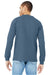 Bella + Canvas BC3501/3501 Mens Jersey Long Sleeve Crewneck T-Shirt Steel Blue Model Back