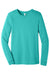 Bella + Canvas BC3501/3501 Mens Jersey Long Sleeve Crewneck T-Shirt Teal Green Flat Front