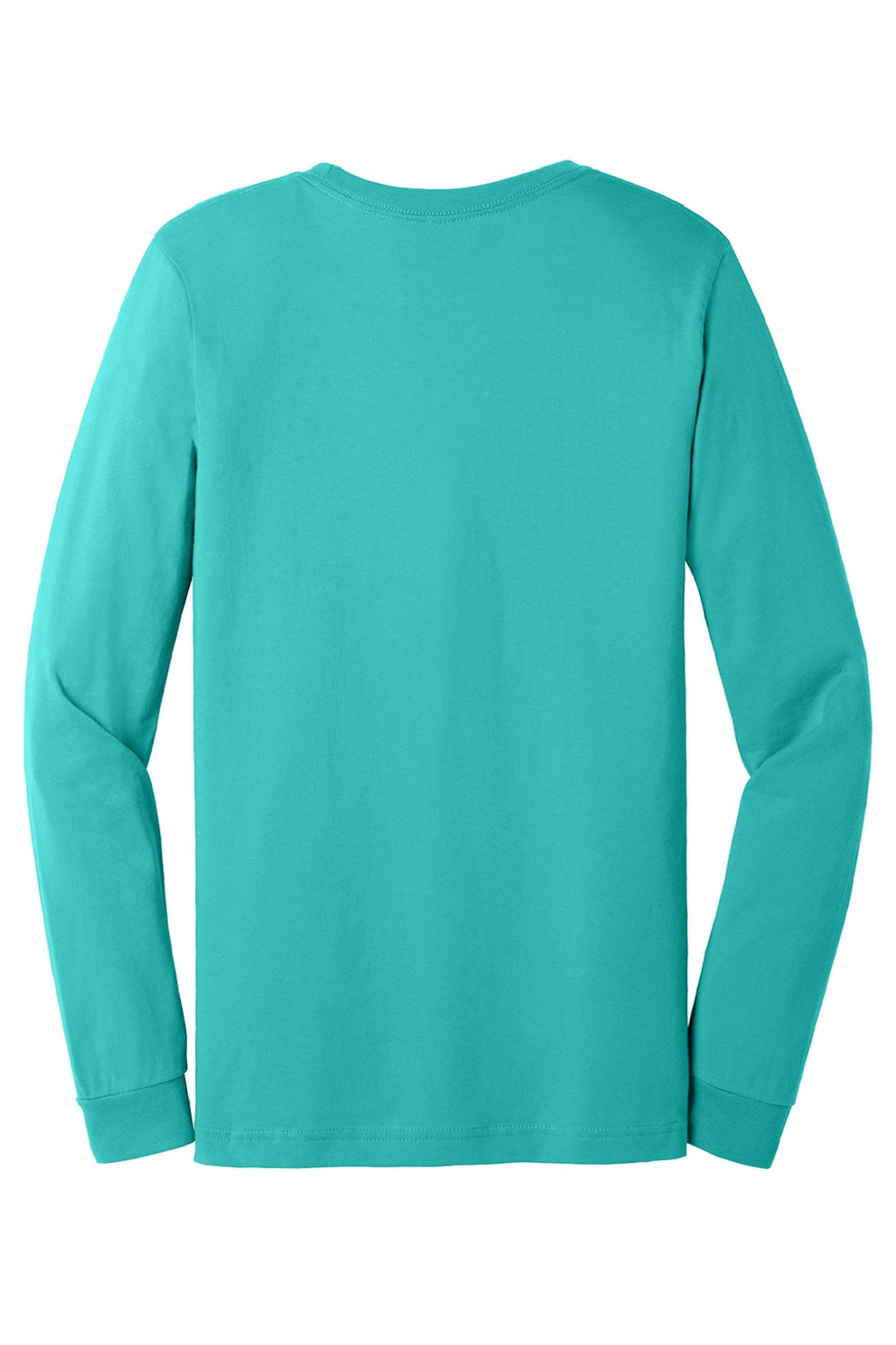 Bella + Canvas BC3501/3501 Mens Jersey Long Sleeve Crewneck T-Shirt Teal Green Flat Back