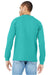 Bella + Canvas BC3501/3501 Mens Jersey Long Sleeve Crewneck T-Shirt Teal Green Model Back