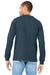 Bella + Canvas BC3501/3501 Mens Jersey Long Sleeve Crewneck T-Shirt Vintage Navy Blue Model Back