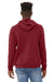 Bella + Canvas BC3719/3719 Mens Sponge Fleece Hooded Sweatshirt Hoodie w/ Pouch Pocket Cardinal Red Model Back
