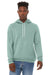 Bella + Canvas BC3719/3719 Mens Sponge Fleece Hooded Sweatshirt Hoodie w/ Pouch Pocket Dusty Blue Model Front