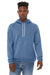 Bella + Canvas BC3719/3719 Mens Sponge Fleece Hooded Sweatshirt Hoodie w/ Pouch Pocket Lavender Blue Model Front