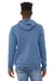 Bella + Canvas BC3719/3719 Mens Sponge Fleece Hooded Sweatshirt Hoodie w/ Pouch Pocket Lavender Blue Model Back
