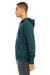 Bella + Canvas BC3739/3739 Mens Fleece Full Zip Hooded Sweatshirt Hoodie w/ Pockets Atlantic Blue Model Side