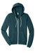 Bella + Canvas BC3739/3739 Mens Fleece Full Zip Hooded Sweatshirt Hoodie w/ Pockets Atlantic Blue Flat Front
