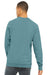 Bella + Canvas BC3901/3901 Mens Sponge Fleece Crewneck Sweatshirt Heather Lagoon Blue Model Back