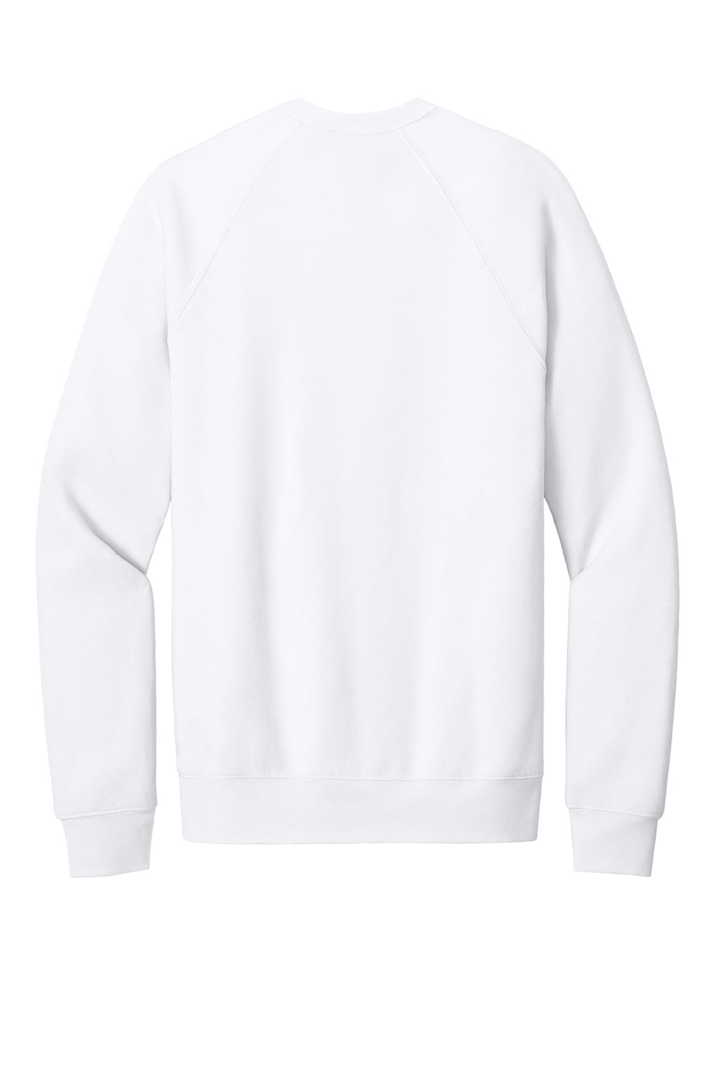 Bella + Canvas BC3901/3901 Mens Sponge Fleece Crewneck Sweatshirt White Flat Back