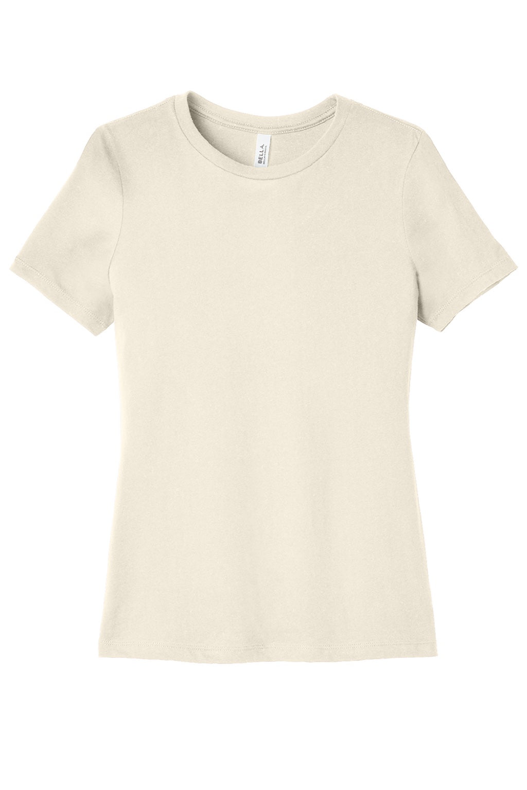 Bella + Canvas BC6400/6400 Womens Relaxed Jersey Short Sleeve Crewneck T-Shirt Natural Flat Front