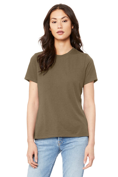 Bella + Canvas BC6400/6400 Womens Relaxed Jersey Short Sleeve Crewneck T-Shirt Vintage Brown Model Front