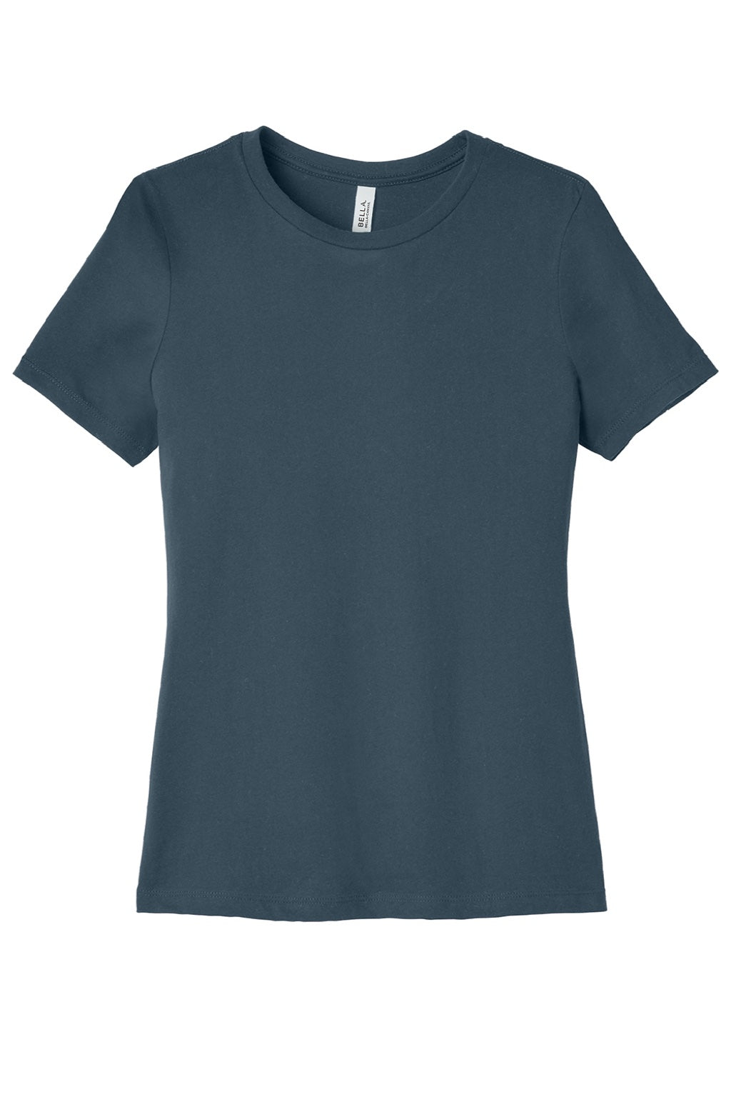 Bella + Canvas BC6400/6400 Womens Relaxed Jersey Short Sleeve Crewneck T-Shirt Vintage Navy Blue Flat Front