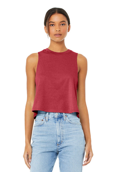 Bella + Canvas BC6682/6682 Womens Cropped Tank Top Heather Red Model Front