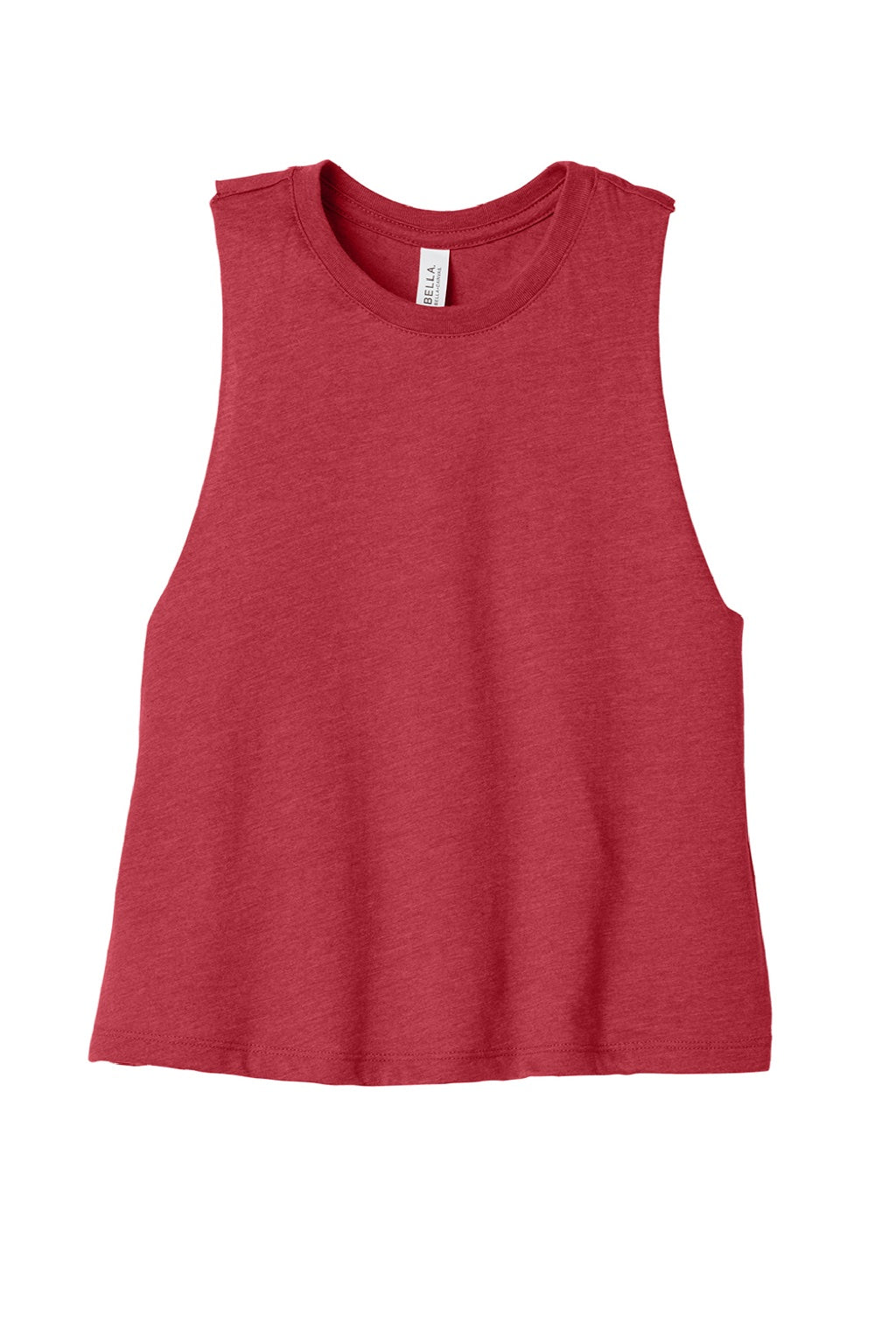 Bella + Canvas BC6682/6682 Womens Cropped Tank Top Heather Red Flat Front