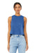 Bella + Canvas BC6682/6682 Womens Cropped Tank Top Heather True Royal Blue Model Front