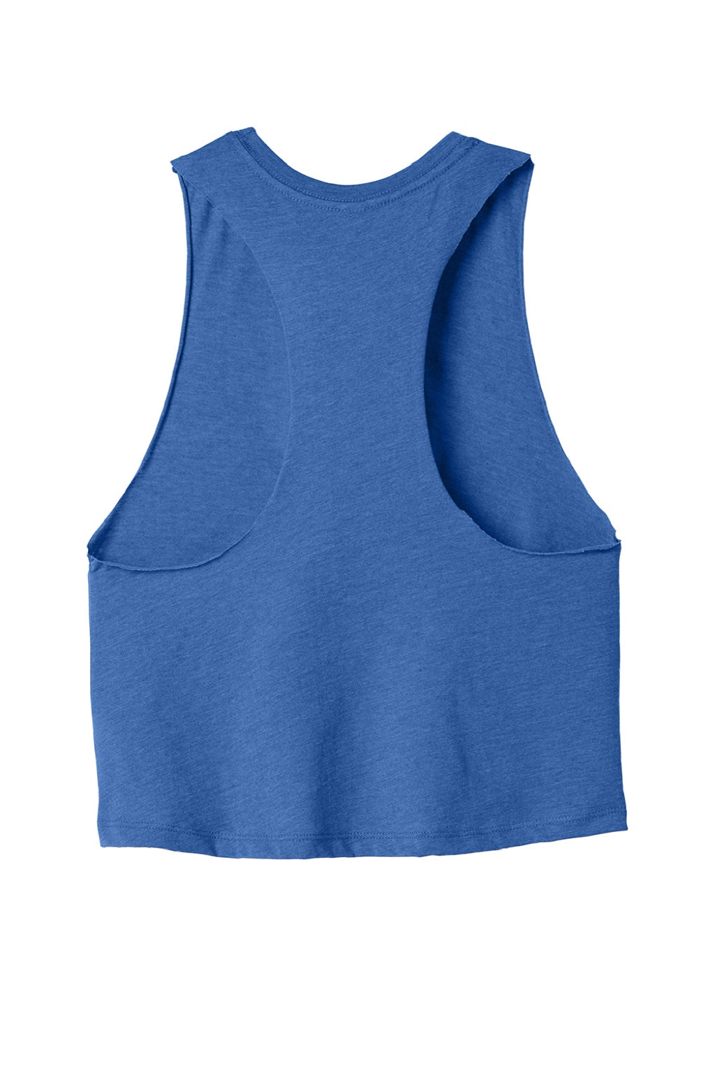 Bella + Canvas BC6682/6682 Womens Cropped Tank Top Heather True Royal Blue Flat Back