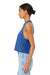Bella + Canvas BC6682/6682 Womens Cropped Tank Top Heather True Royal Blue Model Side