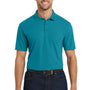 Port Authority Mens EZPerformance Moisture Wicking Short Sleeve Polo Shirt - Teal Green