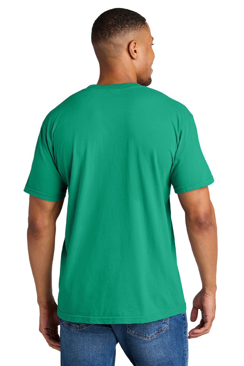 Comfort Colors 1717 Mens Short Sleeve Crewneck T-Shirt Island Green Model Back